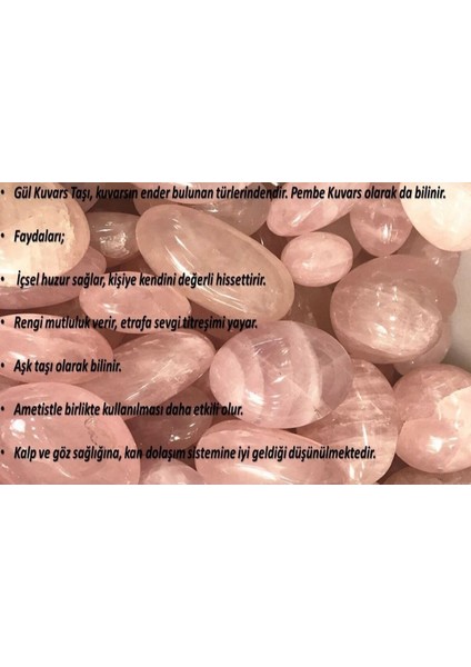 Pembe Kuvars Doğal Taş Kırıktaş Bileklik Kadın Pembe Doğaltaş Aşk Bilekliği 17-19 cm