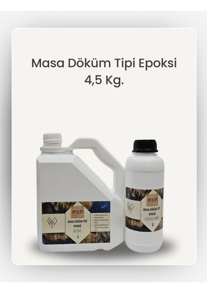 Yeni Şeffaf Epoksi Reçine Kalın Döküm 4,5 Kg. (A+B) Sehpa, Masa Uygulamaları Için | Yeni Ürün
