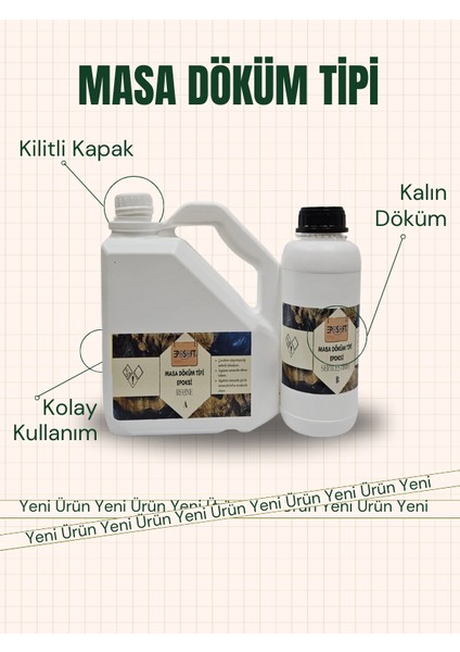 Yeni Şeffaf Epoksi Reçine Kalın Döküm 4,5 Kg. (A+B) Sehpa, Masa Uygulamaları Için | Yeni Ürün