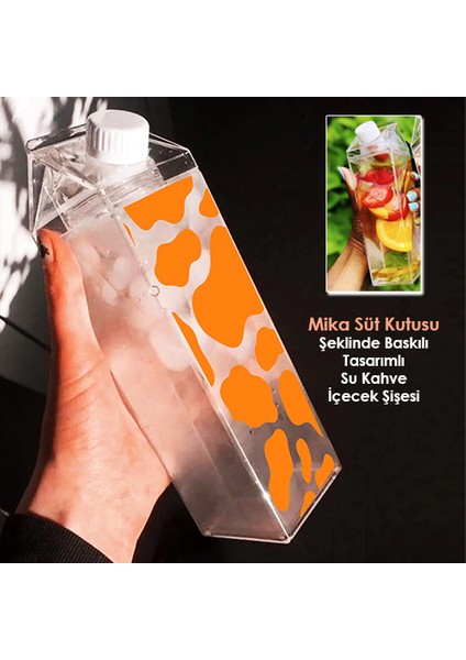 Milk Baskılı Mika Süt Kutu Tasarımlı Su Kahve Içecek Şişesi - Cam Değildir - 500 ml fiyatları