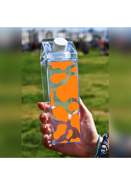 Milk Baskılı Mika Süt Kutu Tasarımlı Su Kahve Içecek Şişesi - Cam Değildir - 500 ml modelleri