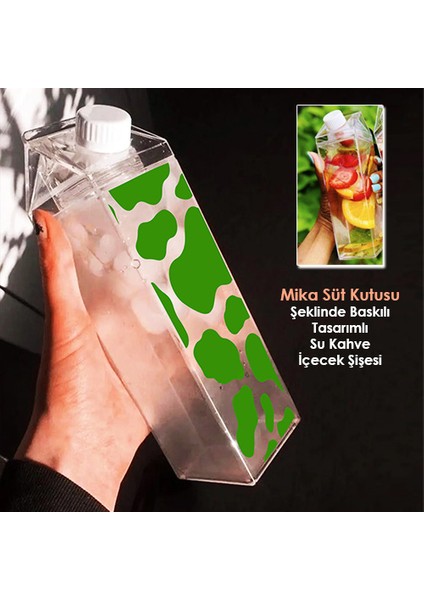 Milk Baskılı Mika Süt Kutu Tasarımlı Su Kahve Içecek Şişesi - Cam Değildir - 500 ml fiyatları