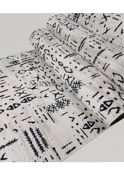 Iskandinav Kabartmalı Krem Kaymaz Taban Yıkanabilir Kesme Yolluk Halı fiyatları