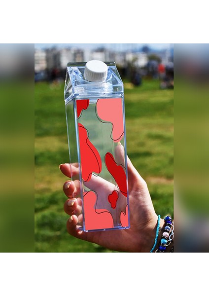 Baskılı Mika Süt Kutu Tasarımlı Su Kahve Içecek Şişesi - Cam Değildir - 500 ml fiyatları