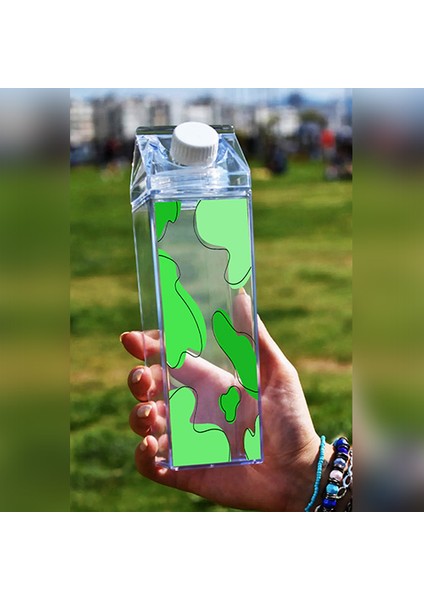 Baskılı Mika Süt Kutu Tasarımlı Su Kahve Içecek Şişesi - Cam Değildir - 500 ml fiyatları