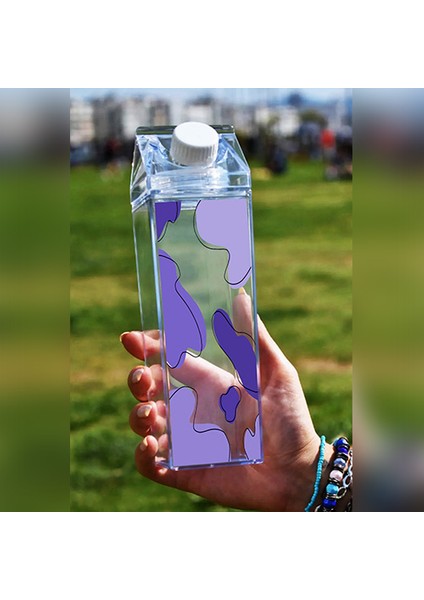 Baskılı Mika Süt Kutu Tasarımlı Su Kahve Içecek Şişesi - Cam Değildir - 500 ml fiyatları