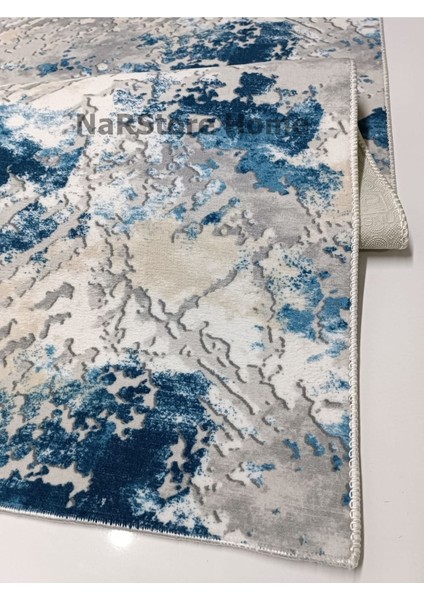 Mavi Gri Kahve Kaymaz Taban Yıkanabilir Kesme Yolluk Halı modelleri