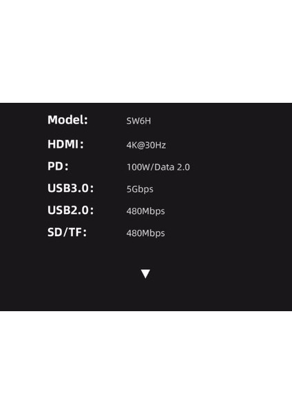 Şeffaf 6in1 Pd 100W Type-C Dönüştürücü Hub Type-C To 4K HDMI Usb3.0 Usb2.0 Sd Tf Dönüştürücü