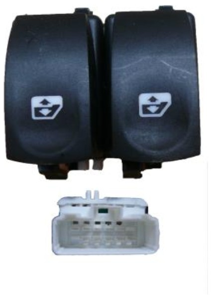 Renault Megane 2 2003-2008 Sol Çiftli Cam Anahtarı Beyaz Soketli
