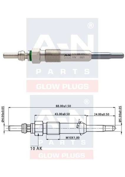 KIZDIRMA BUJİSİ ECO 11V VOLVO S 40 1.9 DI 7700111323 GN018 0100226373 GLP224 0250212009 DP4 Y732J B103 ET1-A-N-088 373 KANGO CLİO 1.5 EURO5