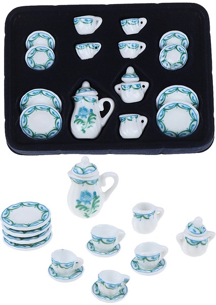 1:12 Minyatür 15 Adet Porselen Çay Bardağı Seti Chintz Çiçek Sofra Mutfak (Yurt Dışından) modelleri