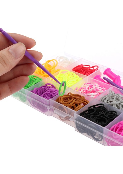 600 Adet Kauçuk Tezgah Bantları Kız Hediye Elastik Bant Diy Dokuma Bağlama Bilezik (Yurt Dışından)