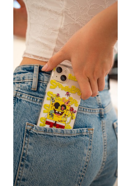 Becaseof Iphone Uyumlu Spongebob Tasarımlı Şeffaf Kılıf