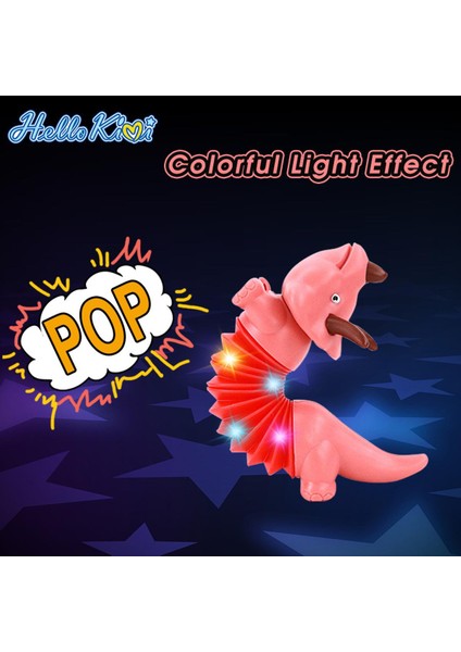 Hellokimi Pop Tüp Fidget Dinozor Oyuncakları Fidget Duyusal Tüpler Yeni Pop Tüpler Pop It Borular Çocuklar Çocuklar Için Işık Efektli Stres Giderici Oyuncaklar (Yurt Dışından)