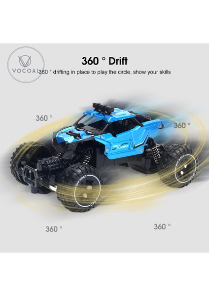 Vocoal Rc Araçlar 2.4g Uzaktan Kumanda Araba Oyuncak Döner Tırmanma Araç Yüksek Hızlı Off-Road Yarış Arabası Oyuncakları Ücretli Canavar Kamyon Oyuncak Erkek Çocuklar Için Hediye (Yurt Dışından)