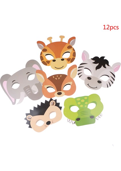 12 Adet Maske Doğum Günü Partisi Malzemeleri Kağıt Hayvan Maskeleri Karikatür Çocuk Partisi (Yurt Dışından) fiyatları