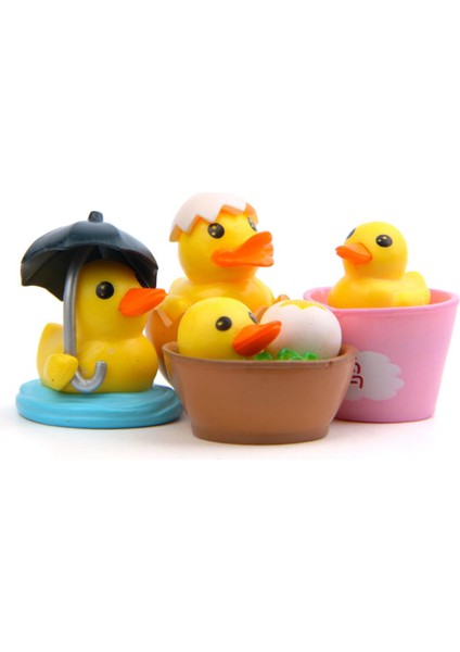 Adet/takım Ördek Heykelcik Sevimli Süs Pvc Mini Hayvan Ördek Yavrusu Süsler Ev Için (Yurt Dışından)