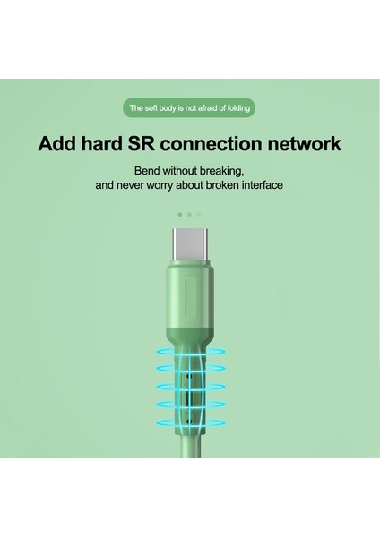 Hızlı Şarj Kablosu C Tipi USB C Tipi Sıvı Yumuşak Silikon Veri Kablosu Xiaomi Huawei Için 1/1.5/2m Cep Telefonu USB C Şarj Kablosu (Yurt Dışından)