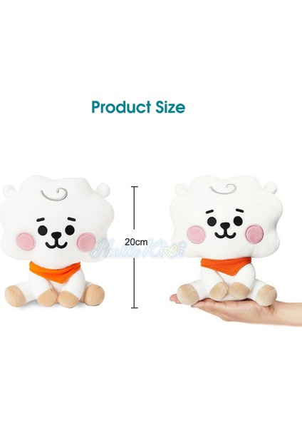 Hellokimi BT21 Bebek Kpop Doldurulmuş Oyuncaklar Oturan Bebek 20 cm Bebek Peluş Oyuncak Yumuşak Pamuk Chımmy Tata Rj Cooky Koya Shooky Mang Unıverstar BT21 (Yurt Dışından)