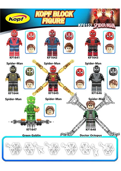 Gc Yapı Taşları Minifigure Oyuncak Süper Kahraman Serisi Demir Örümcek Adam Yeşil Goblin Dr. Ahtapot Birleştirilmiş Yapı Taşları Rengi (Yurt Dışından)