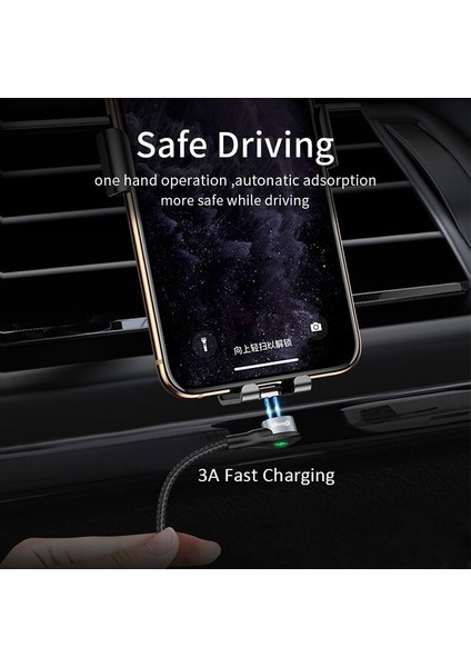 Elough Manyetik Kablo 3A Mikro USB C Tipi Kablo Manyetik Şarj Cihazı USB Kablosu iPhone Huawei Xiaomi Poco Telefon Şarj Kablosu (Yurt Dışından) fiyatları