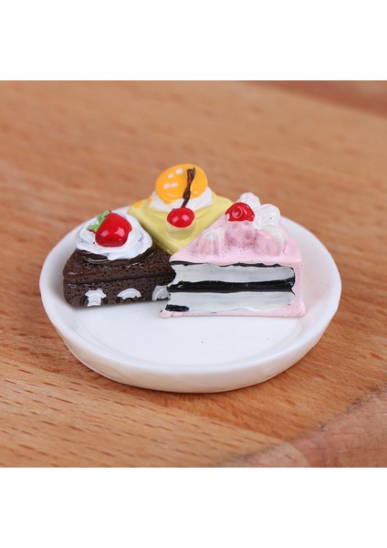 Adet 1/12 1/6 Dollhouse Minyatür Kek Tabağı Bıçak Çatal Bebek Evi Aksesuarları (Yurt Dışından)