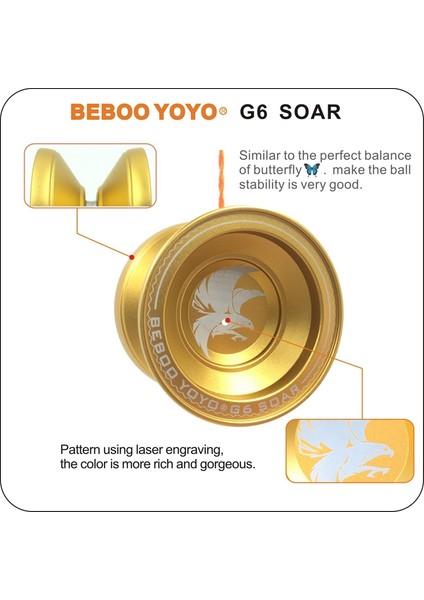 Bebooyoyo Metal Yoyo Seti -Yo Yo + Eldiven G6 Yoyo - Klasik Oyuncaklar Mevcut (Yurt Dışından)