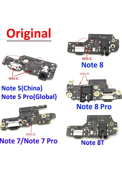 Orijinal USB Şarj Bağlantı Noktası Jakı Yuva Konnektörü Şarj Kartı Flex Kablo Xiaomi Redmi Için Not 5 6 7 8 8t 9 Pro 9s 10 10S 11 4g 5g (Yurt Dışından)