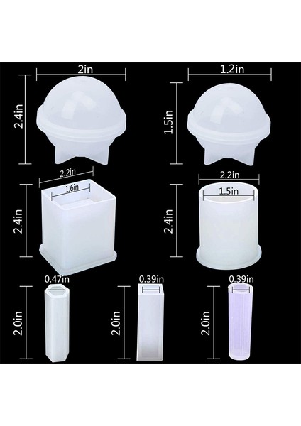 Adet Silikon Epoksi Reçine Döküm Sanatı Kalıpları Dahil Yuvarlak, Kare, Küre, Kolye, Bardak Altlığı Dıy Takı Için, Saksı (Yurt Dışından)