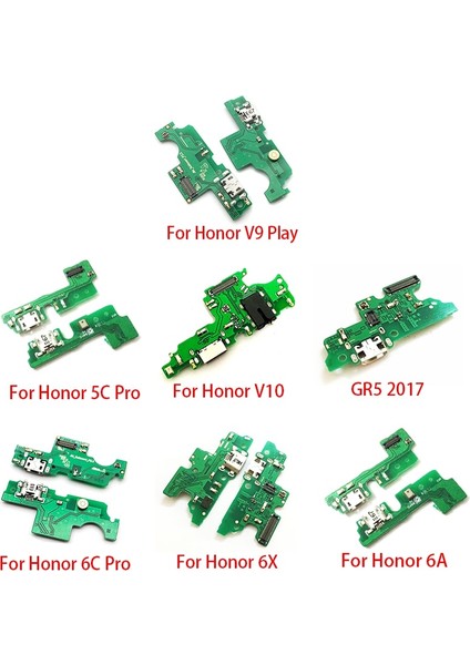 USB Güç Şarj Konektörü Bağlantı Noktası Dock Flex Kablo Huawei Onur 6A 7 S 6x 7x V10 5c 6c 8A Pro 7c 7A Küresel Sürüm Gr5 2017 (Yurt Dışından)