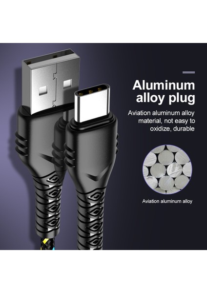 USB Kablosu 3m 2m 1m Hızlı Şarj USB Tipi C Kablosu Samsung Şarj Cihazı Veri Şarjı Mikro USB Kablosu Huawei Xiaomi Için Cep Telefonu (Yurt Dışından)