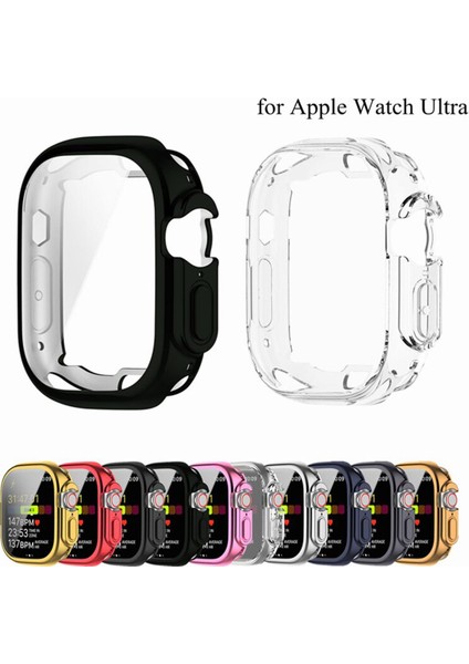 Yumuşak Silikon Koruyucu Kapak Apple Watch Ultra Kılıf 49MM 360 Derece Ekran Koruyucu Darbeye Dayanıklı Iwatch Serisi 8 Ultra (Yurt Dışından)