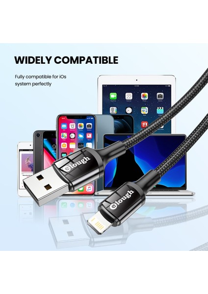 Elough USB Kablosu Hızlı Şarj Kablosu Iphone 2.4A Tip C Kablo Veri Kablosu Huwei Xiaomi Samsung Cep Telefonu (Yurt Dışından)