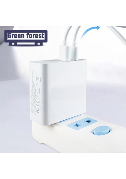 Yeşil Orman Cep Telefonu Adaptörü Katlanabilir Fiş Kararlı Çıkış Pd ve QC3.018W Telefon Adaptörü (Yurt Dışından)