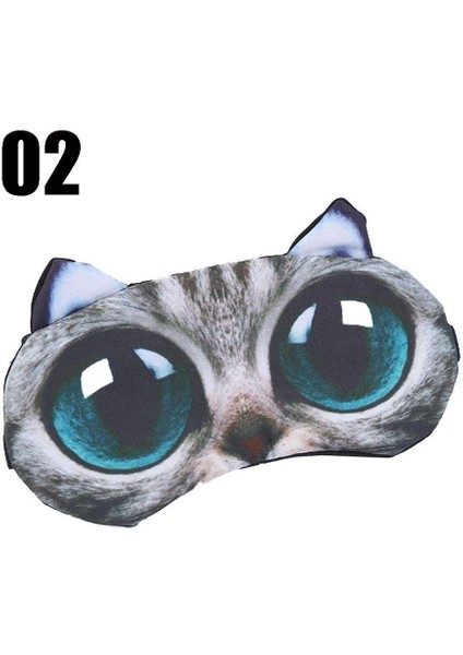 Sevimli Kedi Uyku Maskesi Doğal Uyku Göz Maskesi Siperliği Kapak Gölge Göz Bandı Kadın Erkek Yumuşak Taşınabilir Seyahat Eyepatch2（2） (Yurt Dışından)