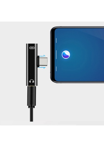 Evrensel 2 In 1 Çift Tip C Usbc 3.5mm Jack Kulaklık Ses Şarj Aux Adaptörü Splitter Dönüştürücü Xiaomi Huawei Telefon Için (Yurt Dışından)