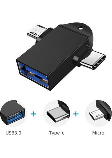 2'si 1 Arada Tip-C Mikro USB Otg Adaptörü USB 3.1 5 Gbps Veri Iletim Dönüştürücüleri Tablet Sabit Disk Sürücüsü Telefon Için Android Telefon (Yurt Dışından)