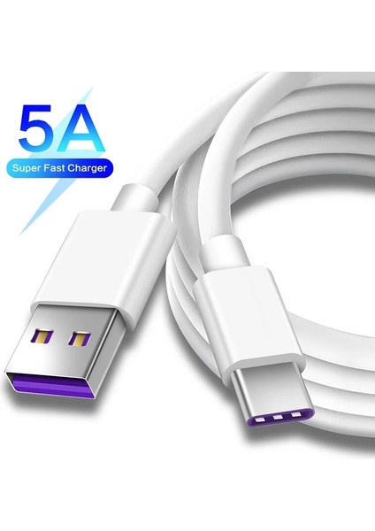 5A Hızlı Şarj USB C Tipi Kablo Samsung A32 A21 Ultra S9 S8 Xiaomi Huawei P30 P40 Pro Cep Telefonu Şarj Kablosu USB C Kablosu (Yurt Dışından)