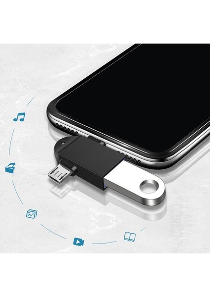 2'si 1 Arada Tip-C Mikro USB Otg Adaptörü USB 3.1 5 Gbps Veri Iletim Dönüştürücüleri Tablet Sabit Disk Sürücüsü Telefon Için Android Telefon (Yurt Dışından)