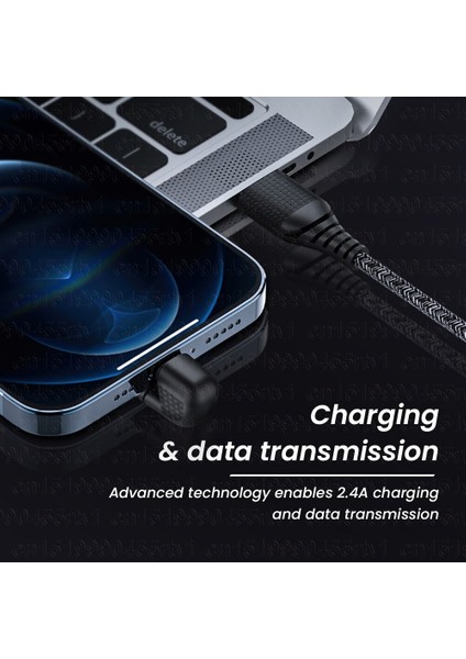 1/2/3m 180 Derece USB Şarj Aleti Kablosu iPhone 13 12 11 Pro Max Xs Xr x 8 7 6 iPad 2A Hızlı Şarj Telefon Veri Kablo Tel Kablosu (Yurt Dışından)