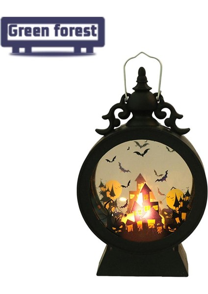 Yeşil Orman Cadılar Bayramı LED Işıkları Çekici Cadılar Bayramı Asılı LED Fener Lambası (Yurt Dışından)