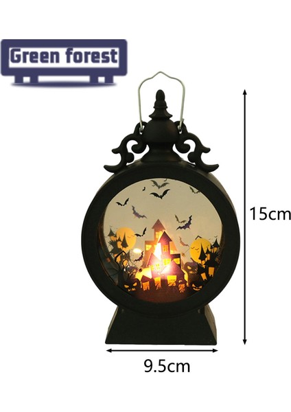 Yeşil Orman Cadılar Bayramı LED Işıkları Çekici Cadılar Bayramı Asılı LED Fener Lambası (Yurt Dışından)