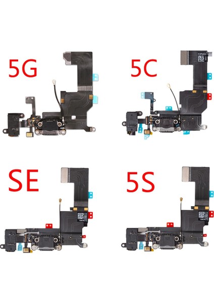 IPhone 6g 6 6s Artı 5g 5c 5s Se Şarj Portu Dock Konnektörü Kulaklık Ses Jakı + Mikrofon Flex Kablo Değiştirme (Yurt Dışından)