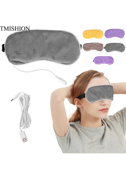 Usb Isıtma Buhar Siperliği Lavanta Göz Maskesi Göz Bandı Göz Masajı Uyku Seyahat Göz Gölge Maskesi (Mor) (Yurt Dışından)