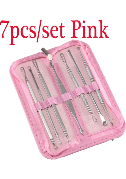 7/8 Adet Çelik Komedon Yüz Alet Kiti Pembe Çantalı 7 Adet (Pembe Çantalı 7 Adet) (Yurt Dışından) indirimleri