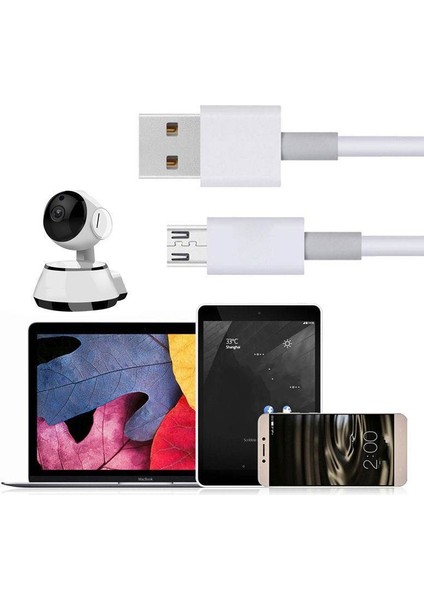 3/5 Metre Esnek Beyaz Kablo Kordonu Uzun Mikro USB Şarj Şarj Cihazı Tel Samsung Huawei Xiaomi Android Akıllı Cep Telefonu Için (Yurt Dışından) fiyatları