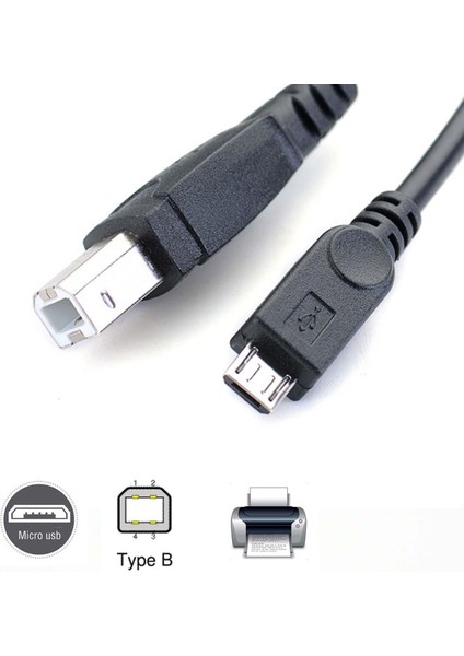 Mikro USB Erkek USB 2.0 B Erkek Veri Otg Kablo Kablosu Telefon Yazıcı Tarayıcı Desteği Akıllı Telefon Tablet (Yurt Dışından) fiyatları