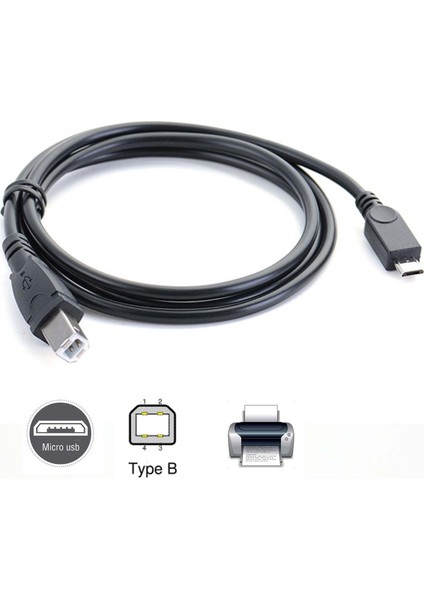 Mikro USB Erkek USB 2.0 B Erkek Veri Otg Kablo Kablosu Telefon Yazıcı Tarayıcı Desteği Akıllı Telefon Tablet (Yurt Dışından) modelleri