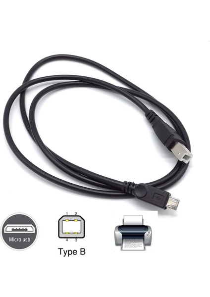 Mikro USB Erkek USB 2.0 B Erkek Veri Otg Kablo Kablosu Telefon Yazıcı Tarayıcı Desteği Akıllı Telefon Tablet (Yurt Dışından) indirimleri