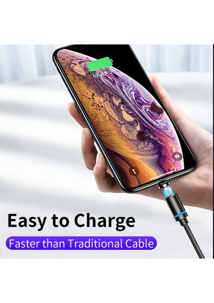 Olaf Manyetik USB C Kablosu 3A Hızlı Şarj Mikro USB Kablosu iPhone 11 12 Huawei Xiaomi Samsung S20 Veri Şarj Kablosu Kablosu (Yurt Dışından)